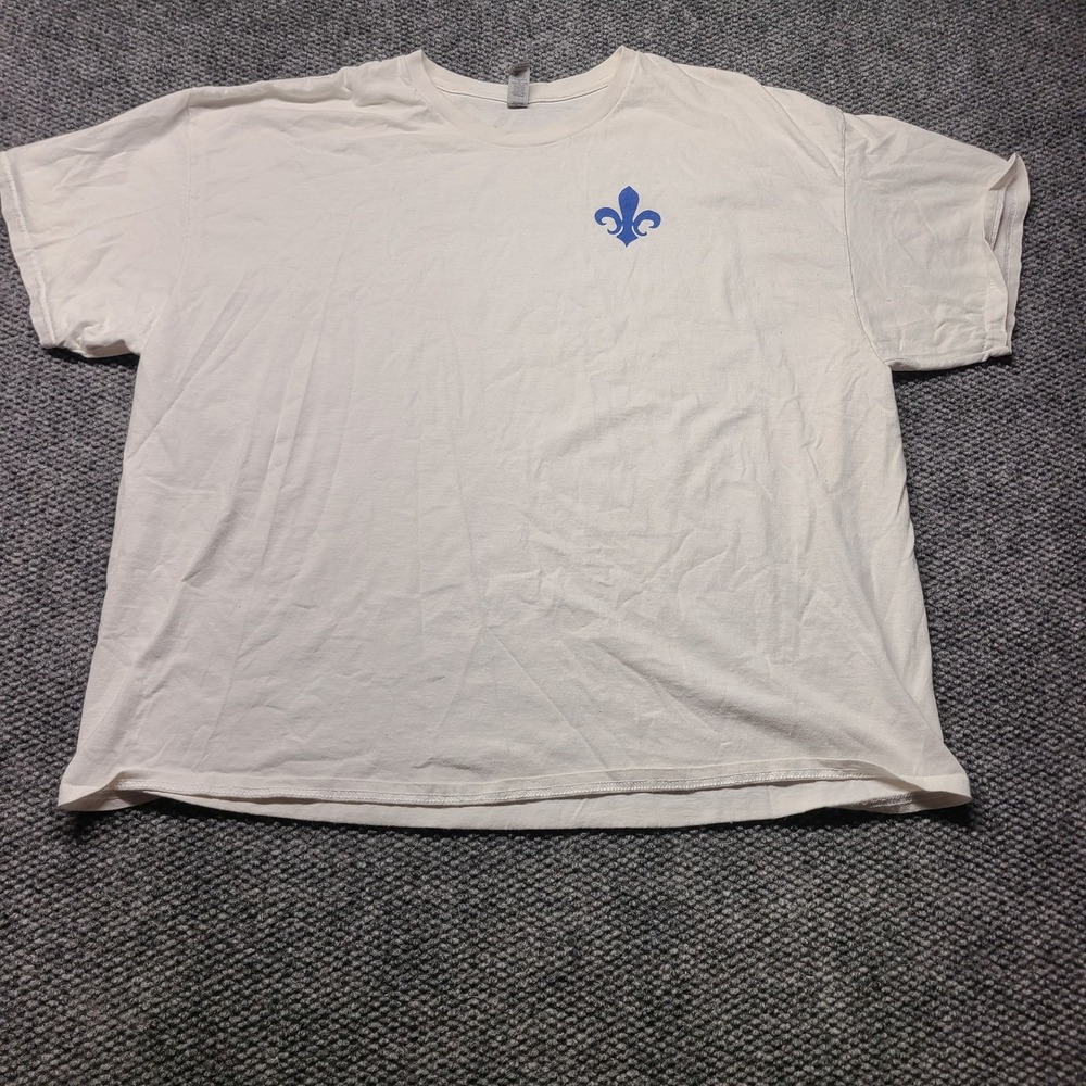 Gildan T Shirt Mens 3XL White Cotton Fleur De Lis All Saints Come Belong Become